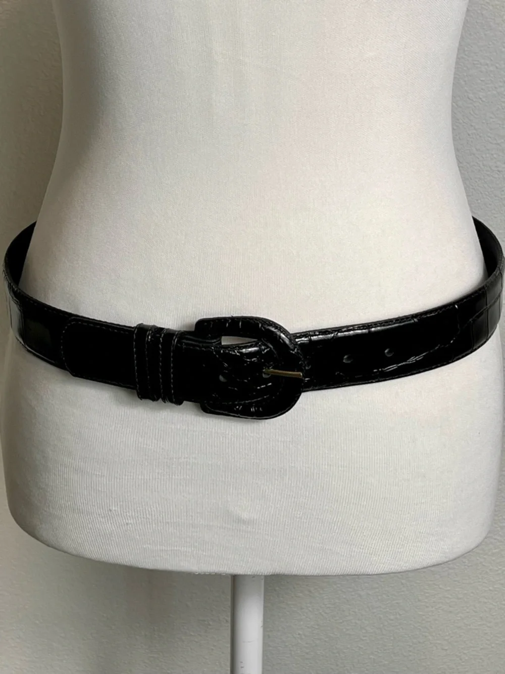 Nordstrom Black Alligator Grain Leather Belt Women’s L 32 Vintage Pristine